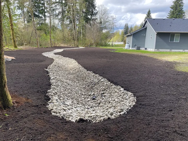 Rock swale drainage