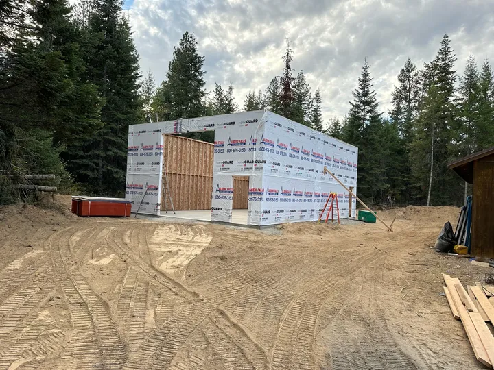 Shop pad, walls going up